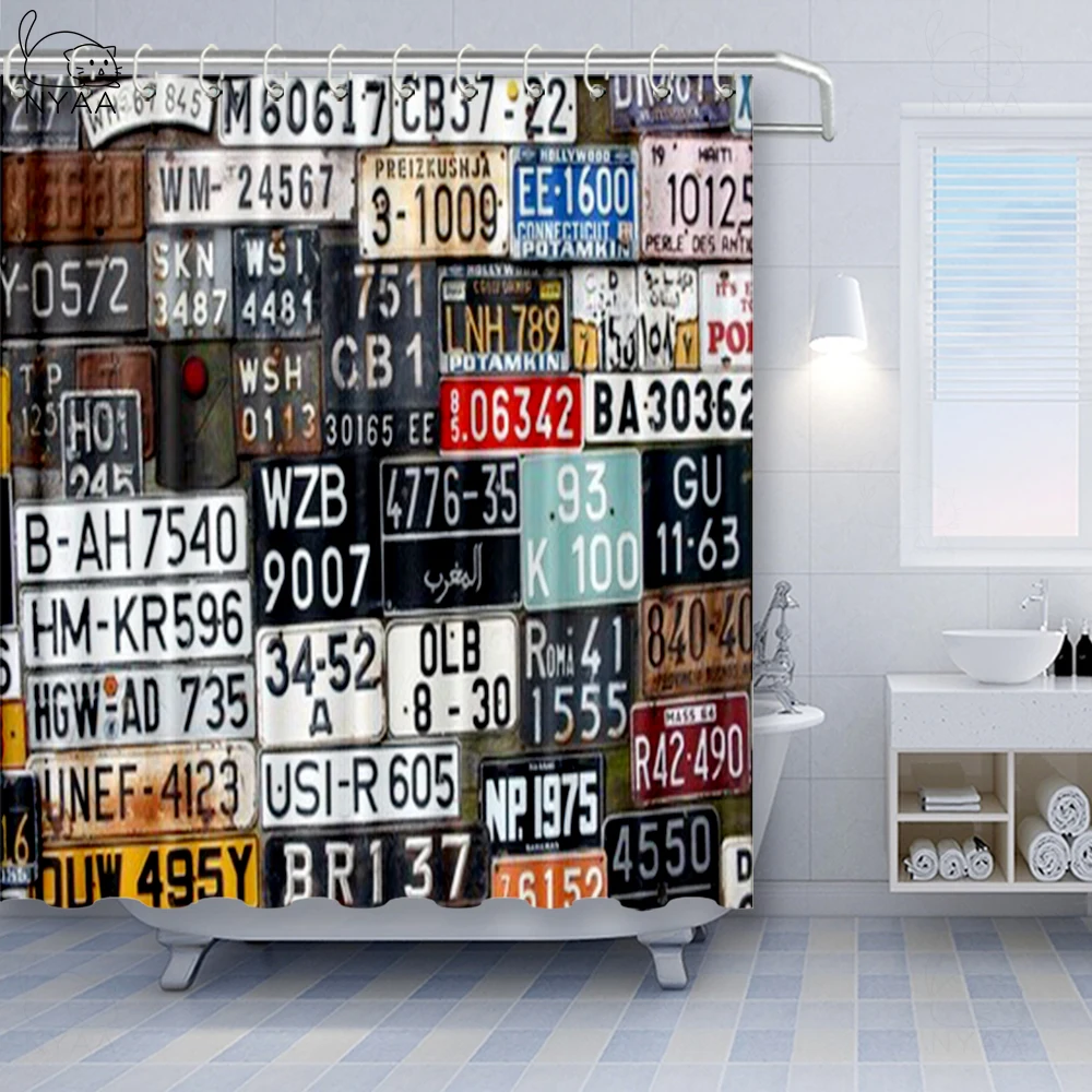 Vixm США занавеска для душа Ретро американские Авто номерные знаки Юта Вашингтон