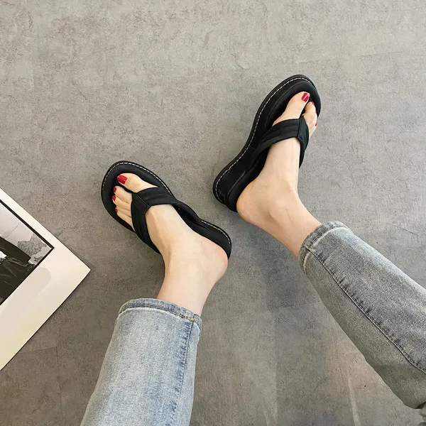 

Shoes Med Slippers Casual Butterfly-Knot Slides Slipers Women Platform Low Luxury 2021 Flat Fabric Butterfly-knot Rubber PU