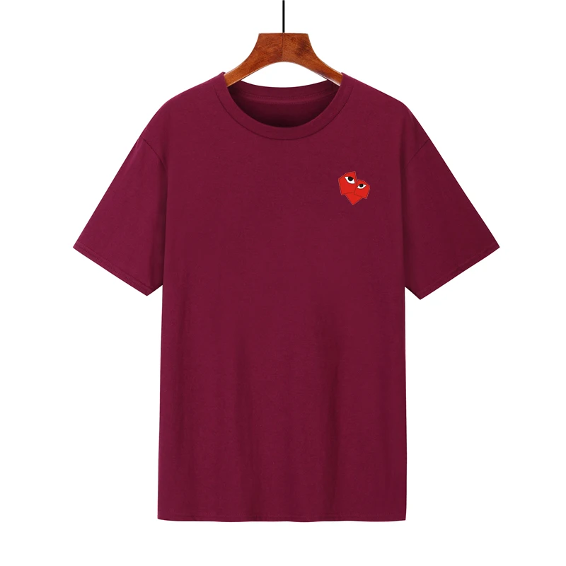 

2021 spring and summer new loose round neck solid color wild short sleeve Tshirt street prevalent couple t-shirt short sleeve