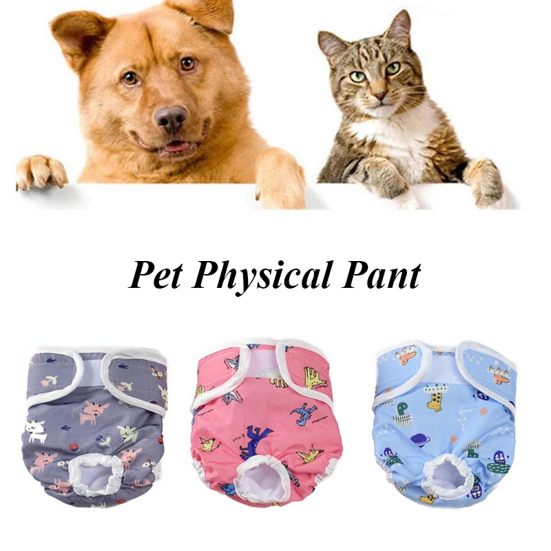 

Dog Diaper Bitches Physiological Pants Cartoon Animal Print Pet Diaper Pants Washable Bitch Dog Shorts Underwear Puppy Briefs