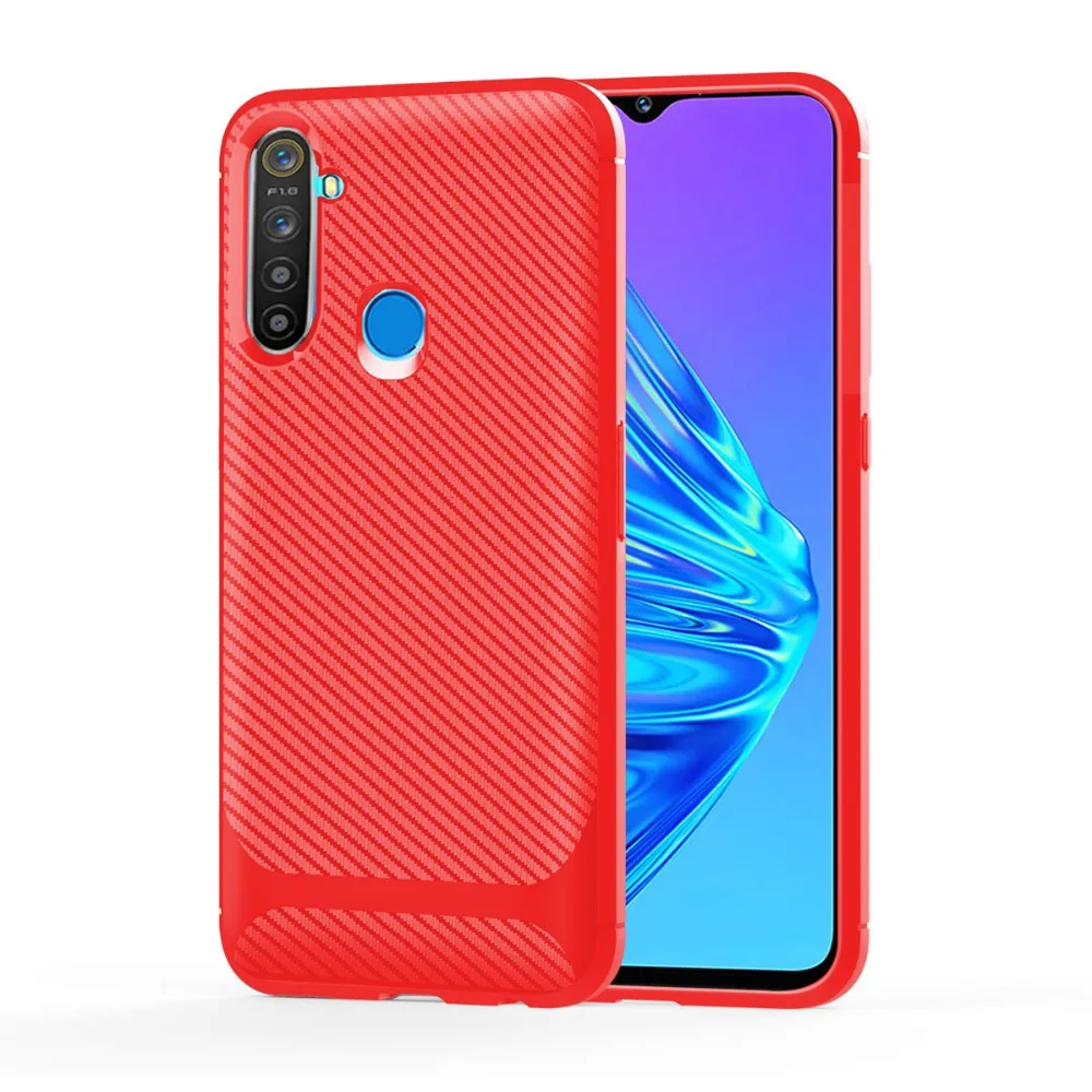 Чехол для телефона Oppo Realme XT X2 K5 тонкий ТПУ силиконовый мягкий углеродный волоконный защитный противоударный чехол