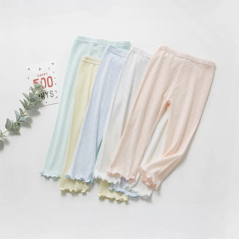 

Girl Shorts Pants Kids Legging Trousers Kids Summer Leggings Cotton Candy Color Knee Length 7-point Pants
