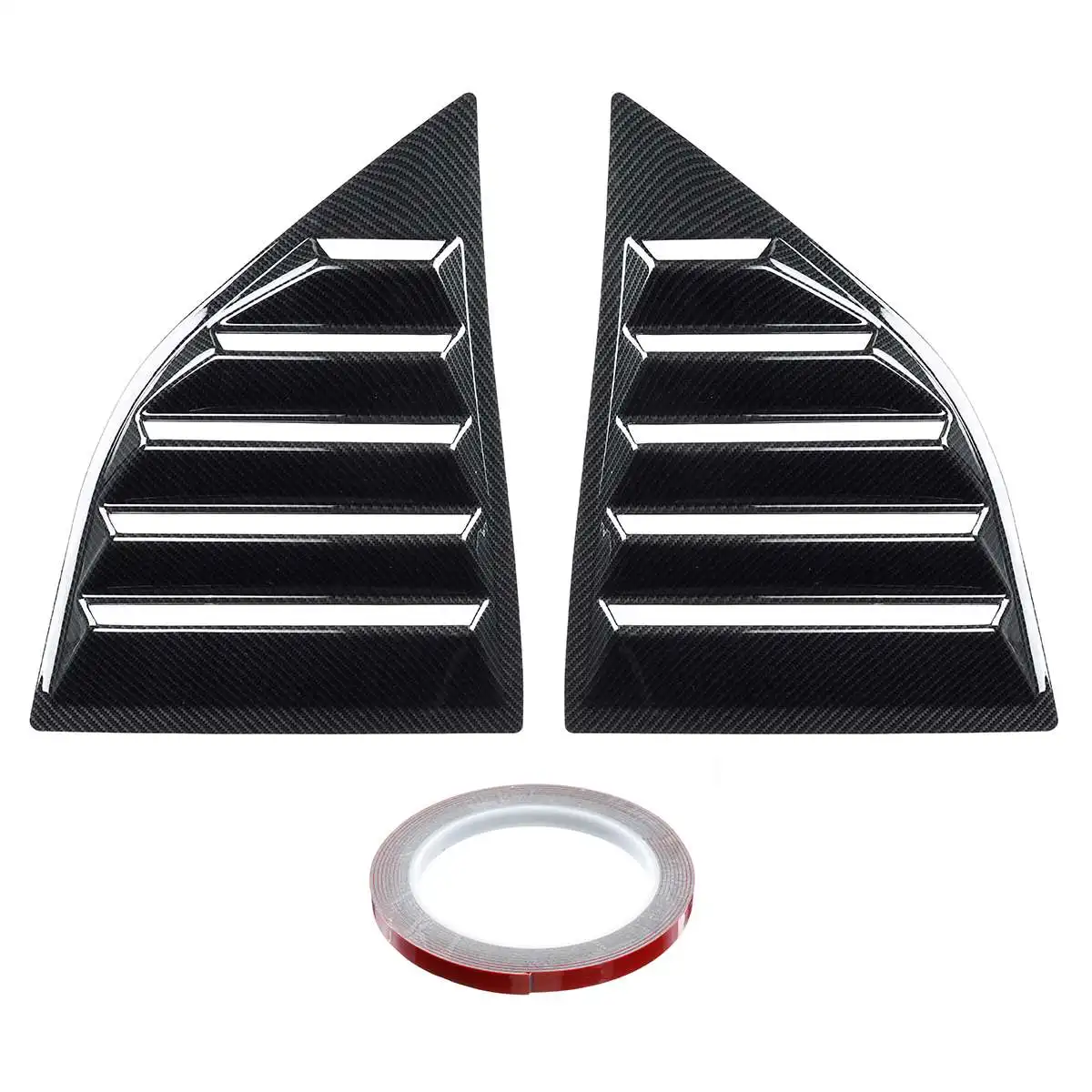 Carbon Fiber Color 2 шт. ABS боковые жалюзи вентиляционные окна совки жалюзи 3D стикер для Dodge Challenger XE 2008 - Цвет: Carbon Fiber Color