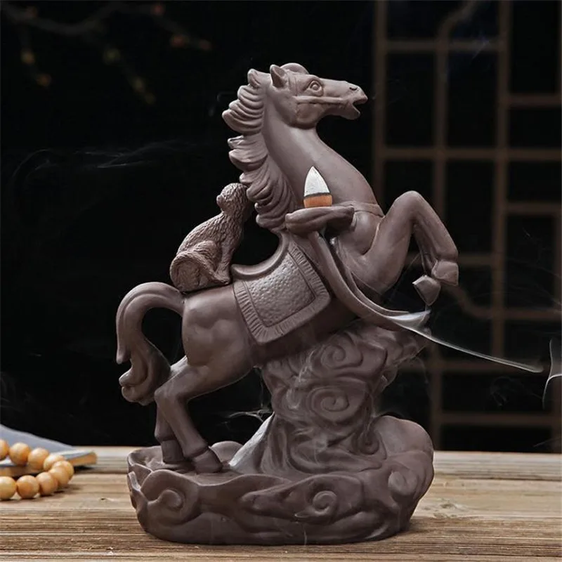 Большой размер Стоящая Лошадь обезьяна задний поток благовония горелка ручной