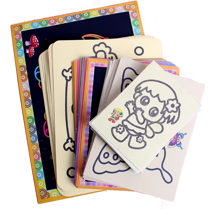

Creative DIY Sand Painting Kids Montessori Toys Children Crafts Doodle Colour Sand Art Pictures Drawing Paper Parent-child inter