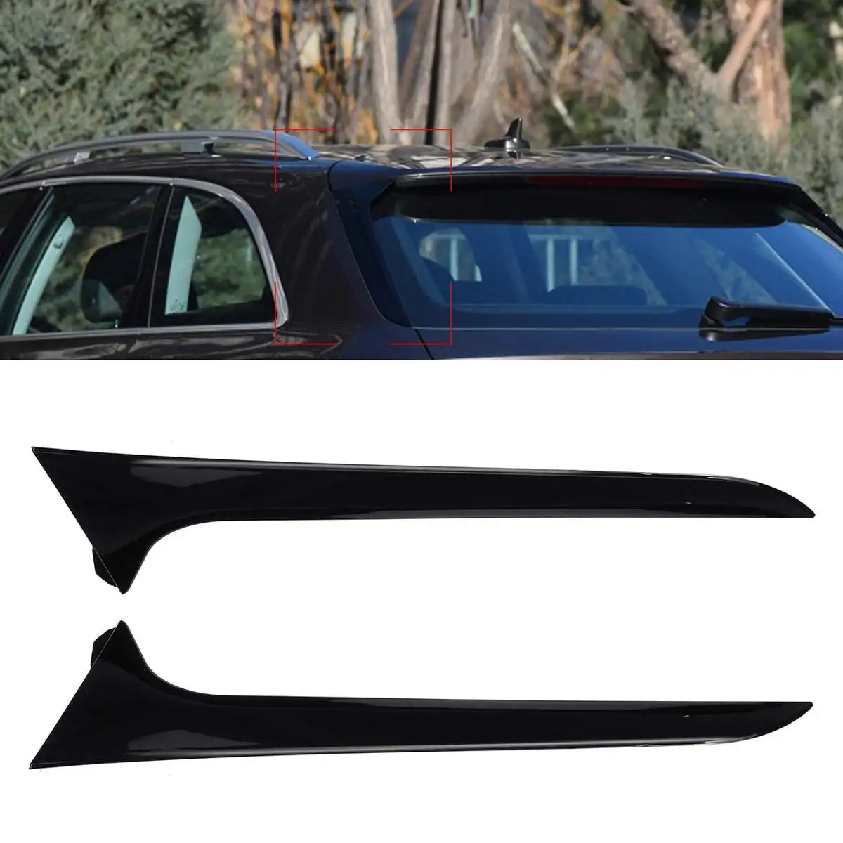 

Rear Behind Window Spoiler Side Strip Cover Trim Exterior Refit Kit Fit For Audi A6 C7 Allroad TDI Quattro/for Avant 2012-2018