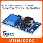 Повышающий преобразователь MT3608 DC-DC, регулируемый Повышающий Модуль, модуль питания, повышающая плата, 2 в-24 в до 5 В, 9 В, 12 В, 28 в, лидер продаж