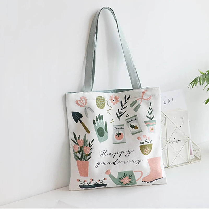 

Ladies Handbags Women Canvas Tote Bag for Girls Cloth Shopping Travel Female Eco Reusable Cotton Shoulder Shopper Bags