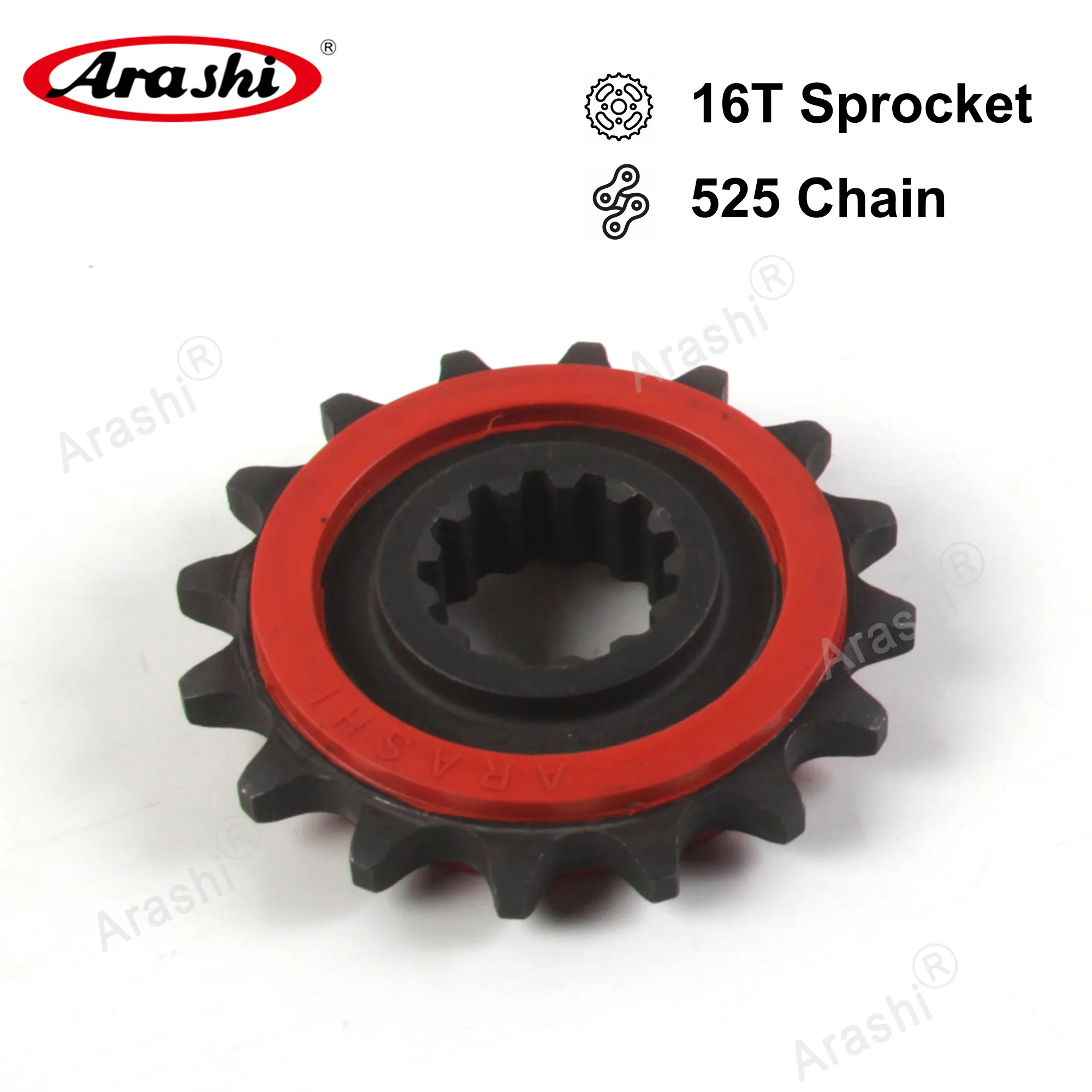 

Arashi 16T 525 Pitch Steel Front Sprocket For HONDA CRF 1000 CRF1000 Africa Twin Adv Sport 2018 Rubber Cushioned Chain Sprocket