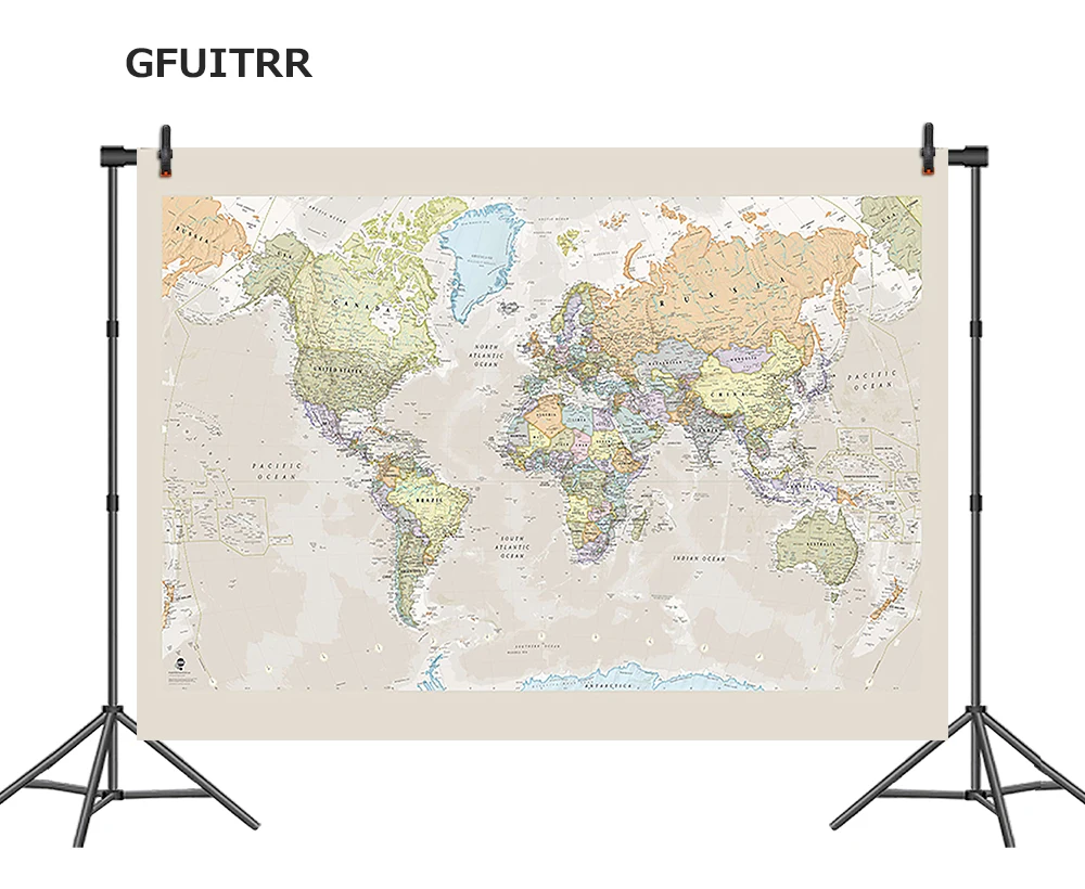 GFUITRR карта мира фотография Фон слоновая кость фото стенд Декор Бумага |