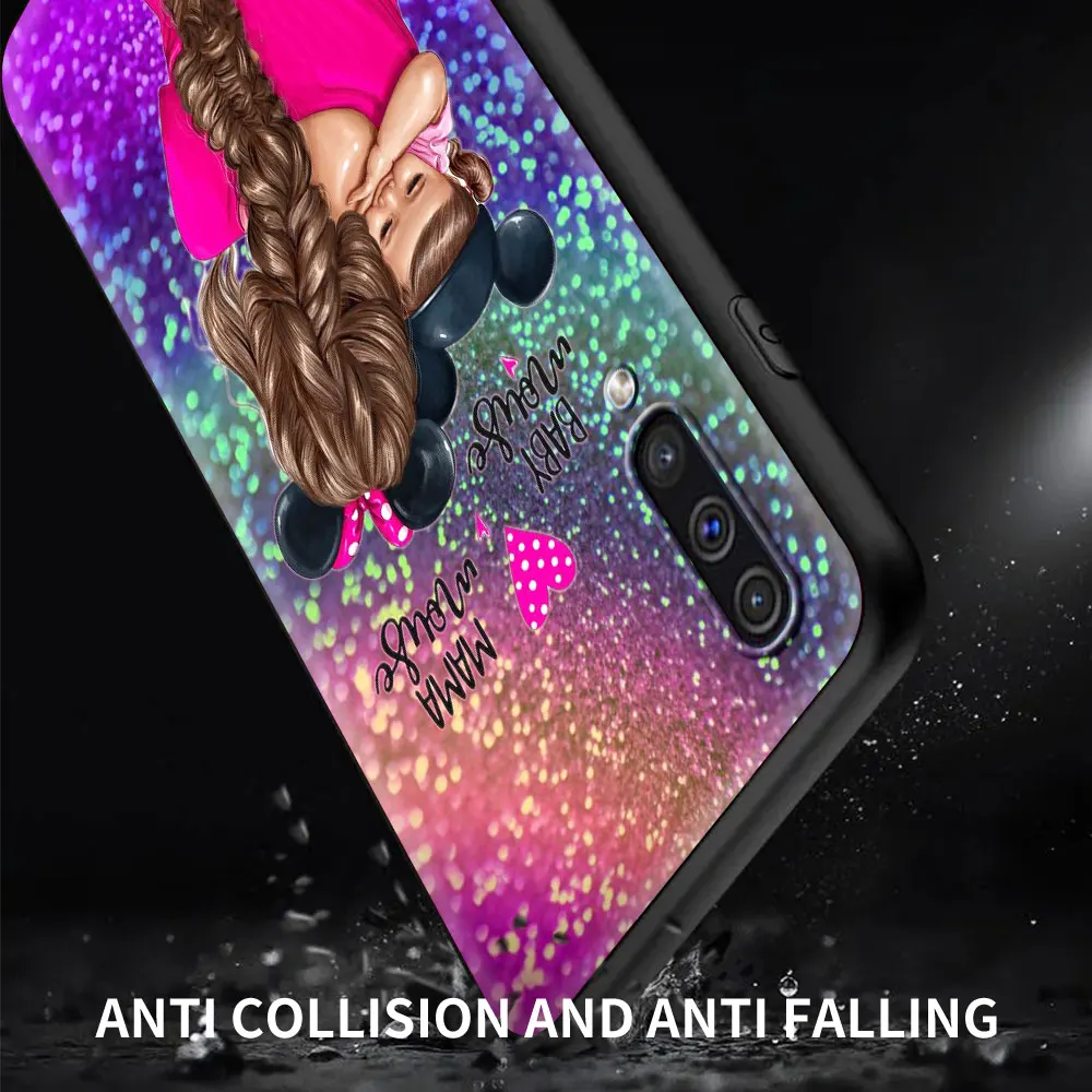 Baby Mom Girl Phone Case for Samsung Galaxy A70 A50 A21S A12 A51 A71 A02S A40 A30S A20S A10 A10E Black Soft Coque