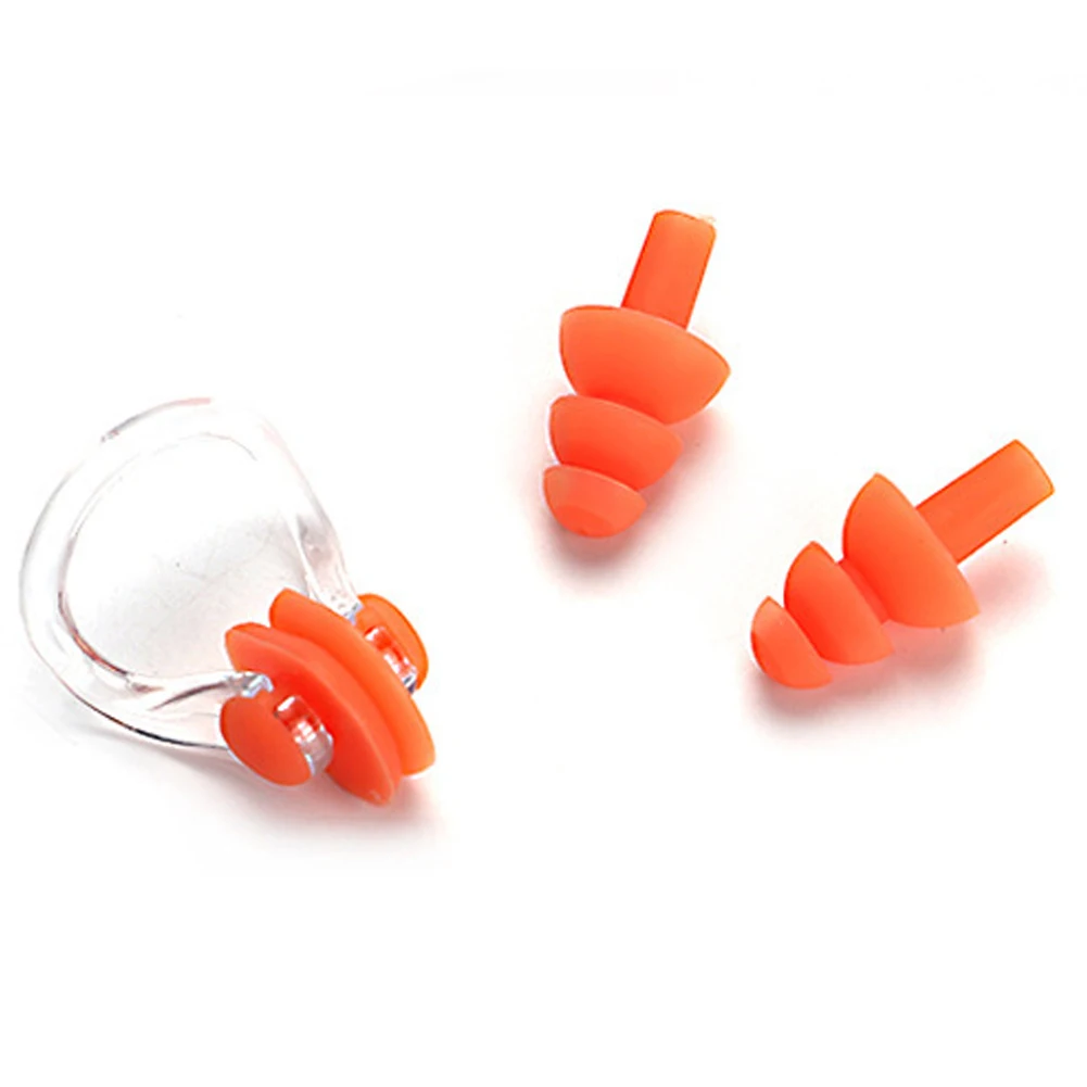Waterproof Soft Silicone Swimming Nose Clip & Mushroom Ear Plug Set In Case | Спорт и развлечения