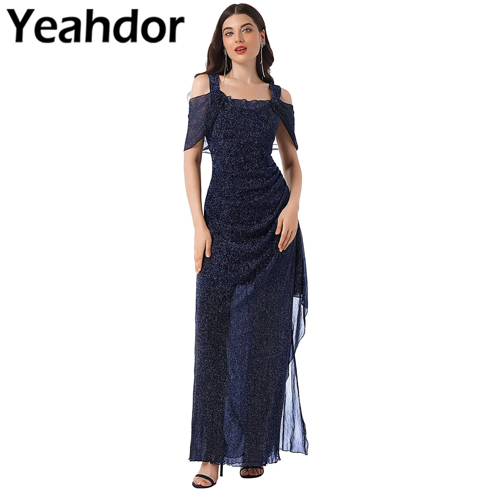 

Formal Evening Dresses Women's Shiny Guest Dress Celebrity Ladies Elegant Maxi Dress Robe Vestidos De Festa Women Wedding Dress