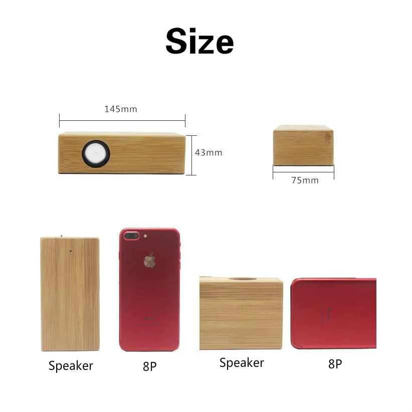 

Portable Wireless Magic Wooden Speaker Stereo NFC Induction USB Charging Audio for Mobile Phones and Tablets
