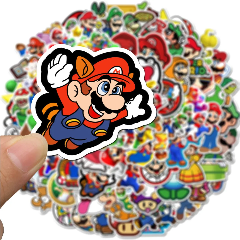 50/100PCS Super Mario Anime Game Cartoon Stickers DIY Bike Travel Luggage Guitar Laptop Waterproof PVC Classic Toy | Игрушки и хобби