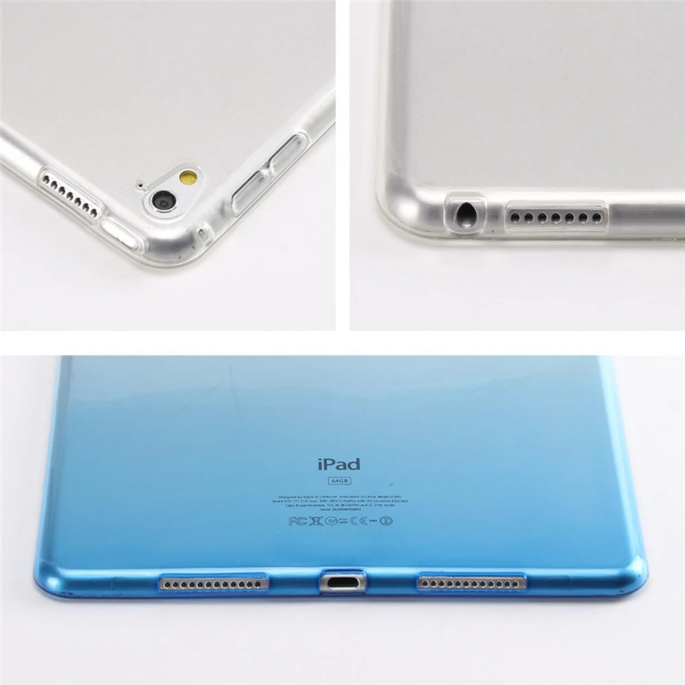 Мягкие прозрачные чехлы из ТПУ с градиентом для iPad Air 1 2 Mini 3 4 2017 новинка 2018 чехол