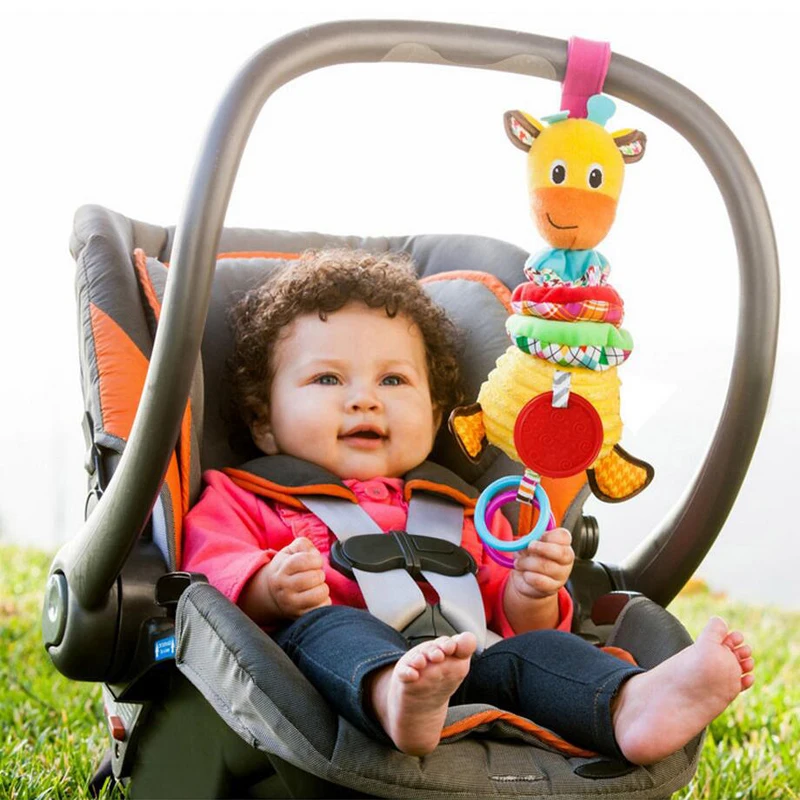 

Animals Melody Pure Musical Rope Pull String Baby Rattle Soft Plush Ring Bell Doll Bed Crib Hanging Toy For 0-24Moth