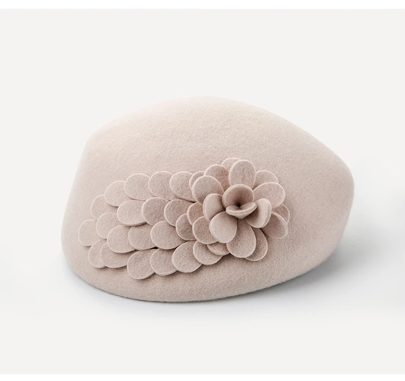 

2020 Lady small size stewardess hat chic painter hat party new fedora cap ladies 100% Australia wool felt beret 54-56cm 56-58cm