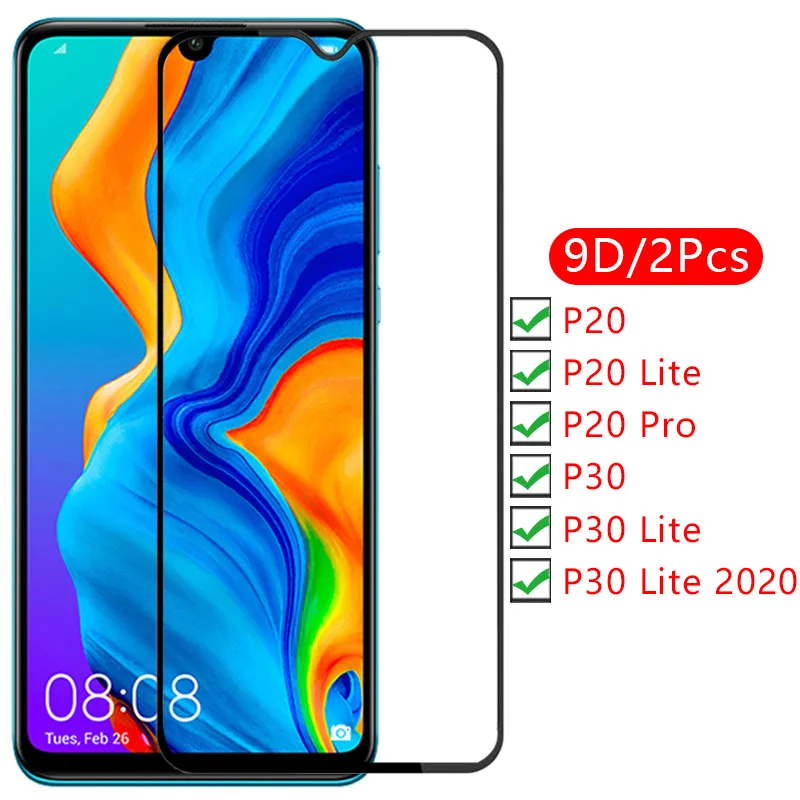 Защитное закаленное стекло 9d для huawei p20 pro p30 lite 2020 защита экрана на huwei hawei huawe huawi