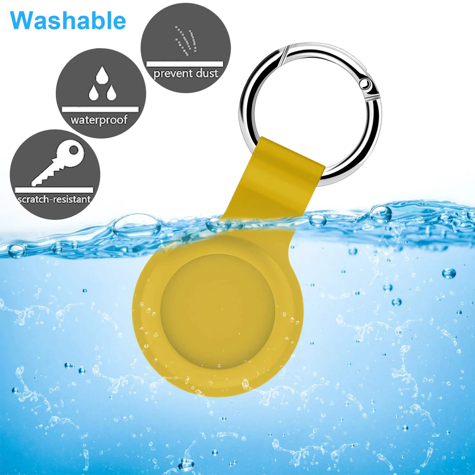 

Soft Silicone For Apple Airtags Locator Protective Sleeve Metal Ring Buckle Sports Soft Plastic Shell