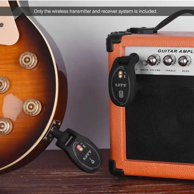 

Guitar Wireless Pickup Receiving Transmitting Folding Head Instrument Transceiver Acoustic Bass Guitar Pickup USB Rechargeable