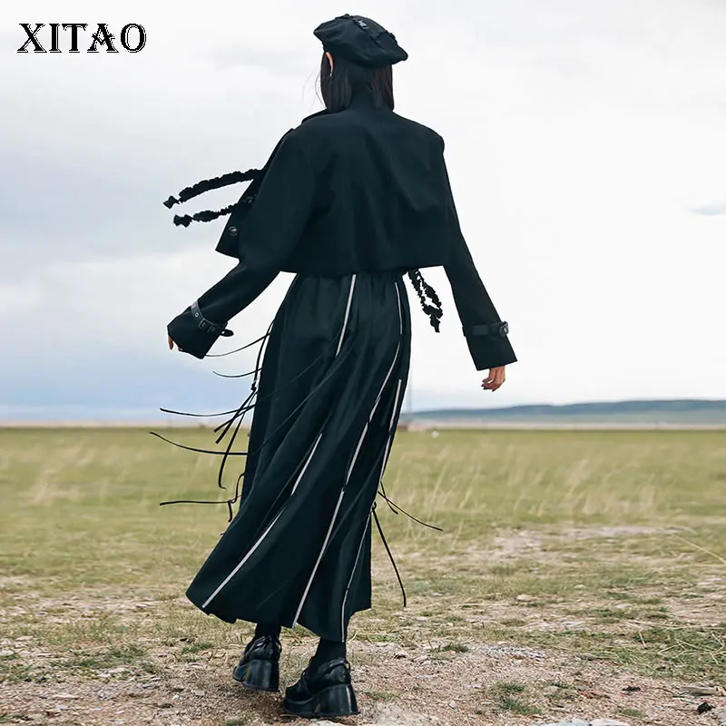 

XITAO, винтажная юбка, модная, новинка, женская, на завязках, маленькая, свежая, элегантная, 2021, эластичная резинка на талии, повседневный стиль, ...
