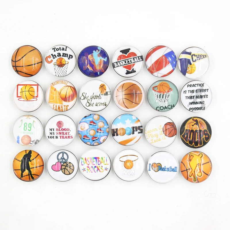 24 шт DIY Сменные оснастки ювелирные изделия кабошон напечатаны 18 мм спортивные