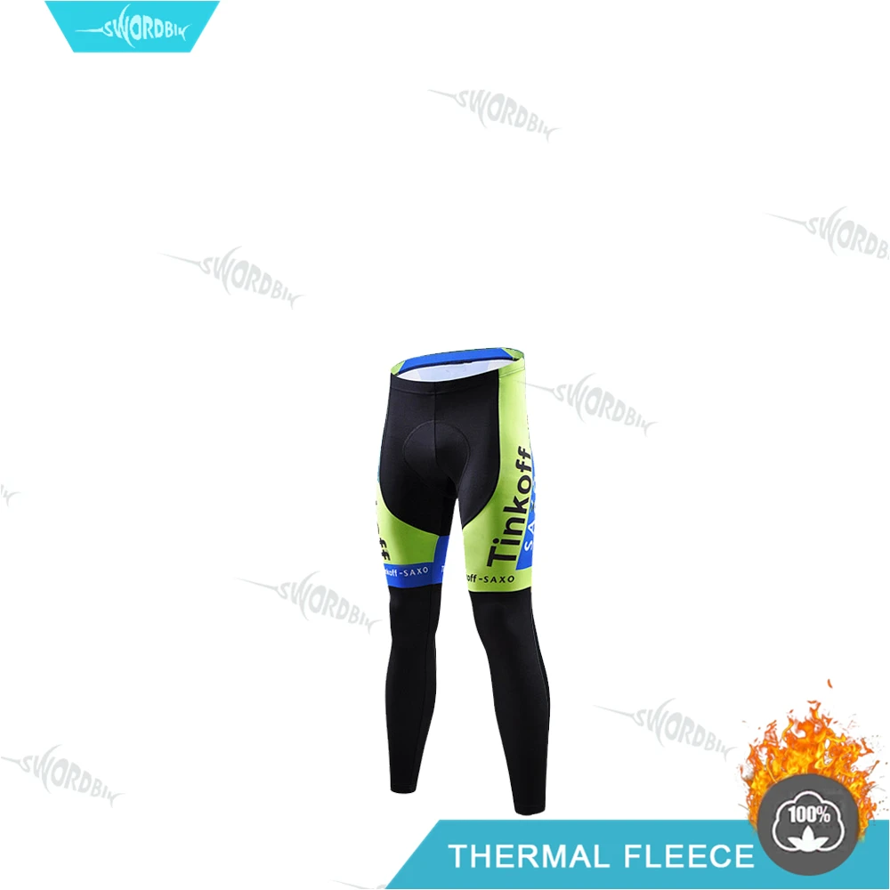 Pants Велоспорт одежда для мужчин Pro Team Велоспорт трикотажный комплект Tinkoff Мужская зимняя одежда флуоресцентный цвет Тепловая флисовая одежда комплект с длинными рукавами MTB Uninform - Цвет: Pants