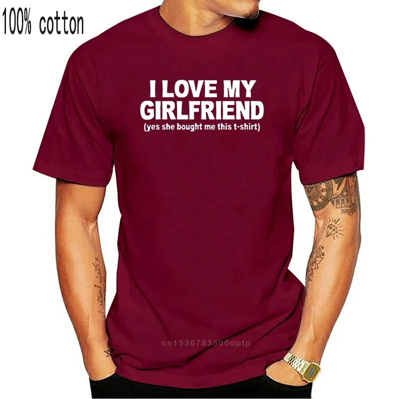 

New I LOVE MY GIRLFRIEND Letters Print Men t shirt Casual Funny tshirts For Man Top Tee Hipster Drop Ship