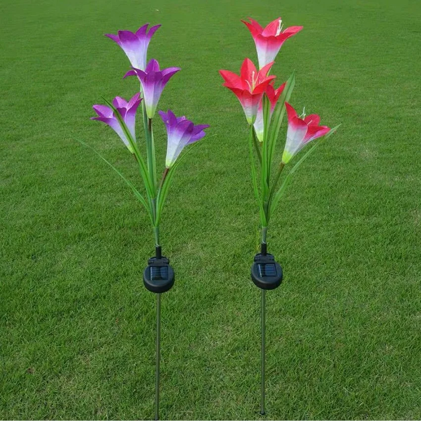 Солнечный СВЕТОДИОДНЫЙ светильник для газона 4 светодиосветодиодный Цветочная