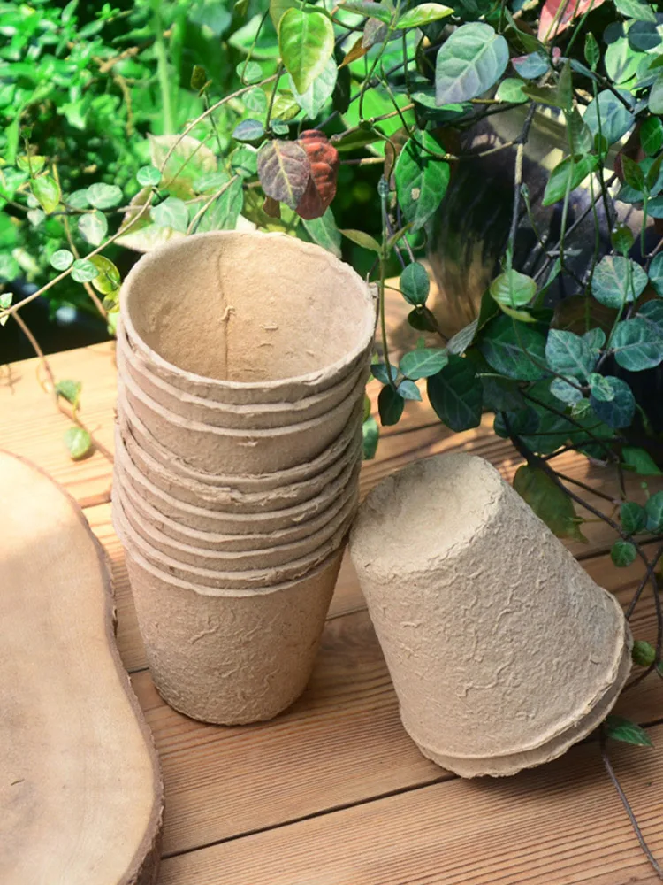 Garden Planting Germination Pots Harmless Degradable Recyclable Round Succulent 25pcs Pulp Seedling Bowl | Дом и сад