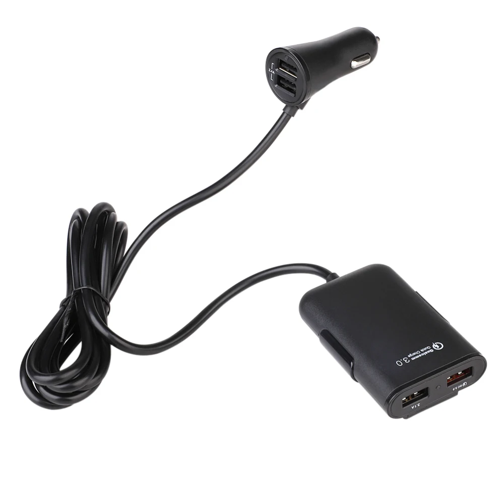 Портативный зарядный адаптер с 4 USB портами для Samsung автомобильное быстрое