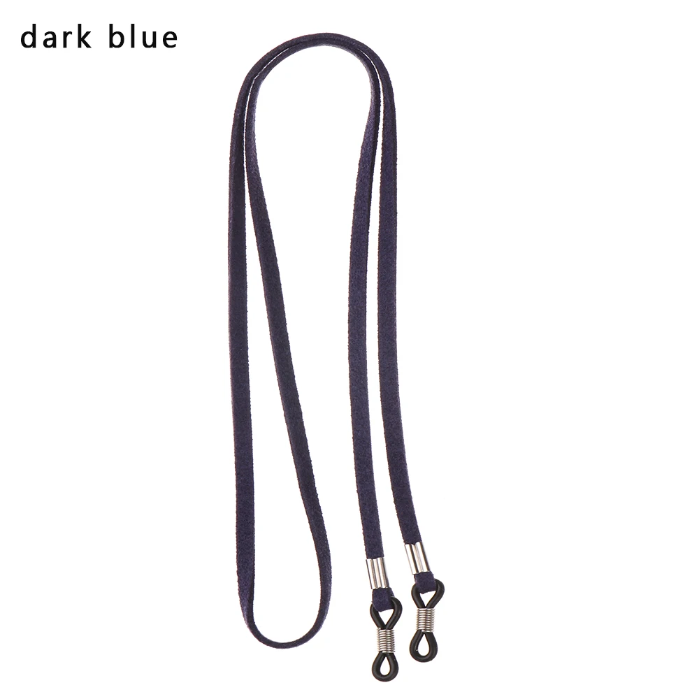 dark blue HOOH цветные кожаные очки, ремешок для шеи, веревочная лента, 4 цвета, 1 шт., кожаный шнурок для очков, регулируемый держатель для очков - Цвет: dark blue