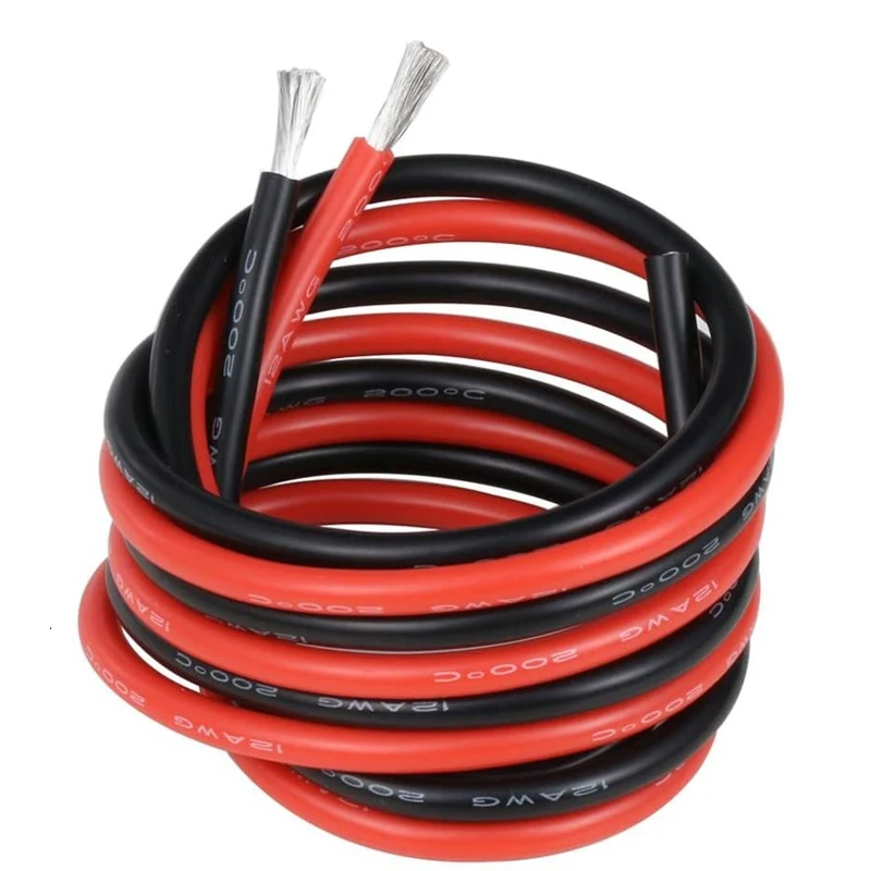 1 м красный черный силиконовый провод 6AWG 7AWG 8AWG 10AWG 12AWG 14AWG 16AWG 18AWG 22AWG 20AWG Жаростойкий
