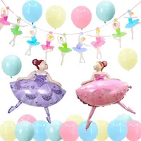 Ballerina Party Decorations for Girls Birthday Baby Shower Ballet Dancer Garland and Foil Balloons for Ballet Bedroom Decoration