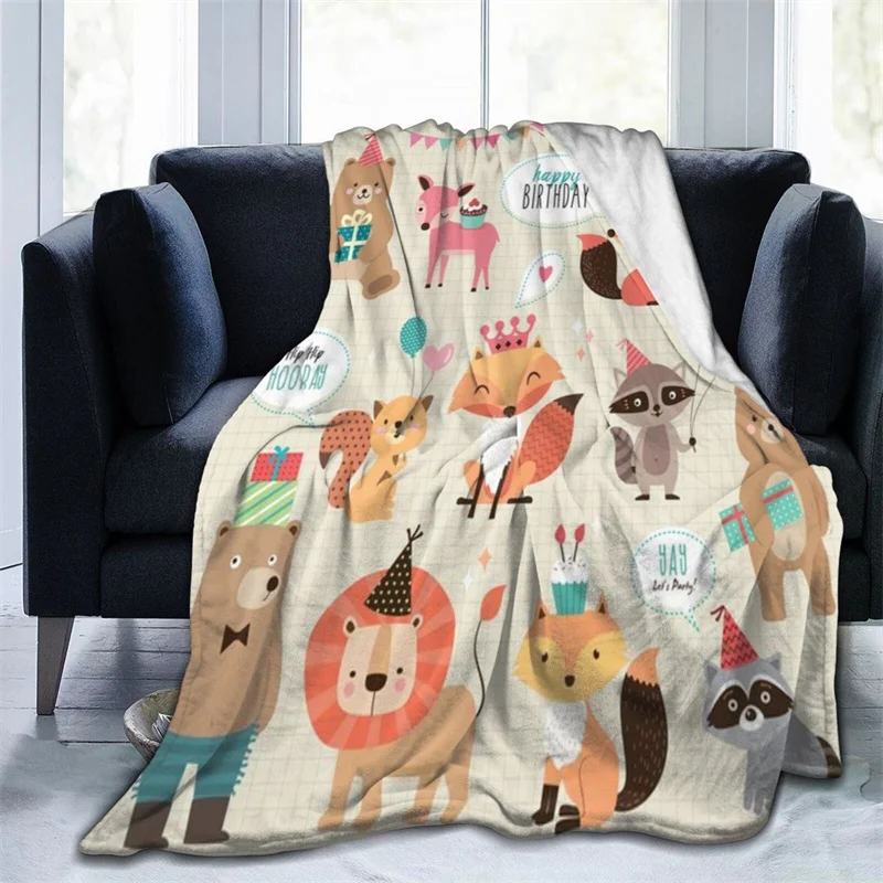 

Cartoon Animals Navajo Cubre Camara Green Throw Blanket 3D Print On Demand Sherpa Super Comfortable For Sofa Thin Quilt