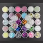 34 смешанных цветов литье смолы форма блестит Sequains пигмент большой набор Макияж Ювелирные изделия наполнители ногтей ювелирных изделий