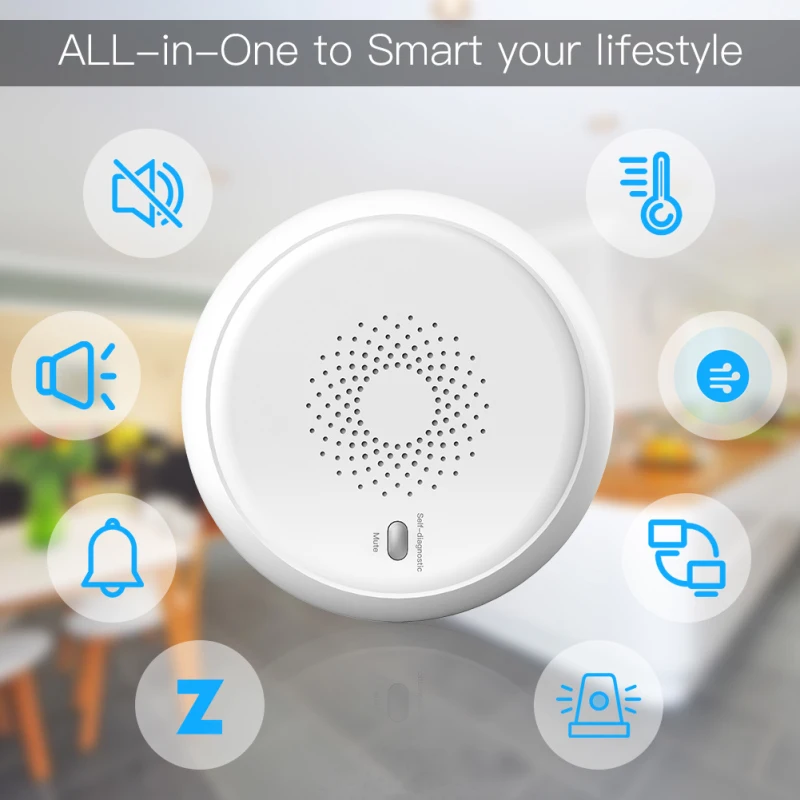 

Tuya Zigbee Smart Smoke Detector Sensor Security Alarm System Smart life/tuya App Smoke Alarm Fire Protection