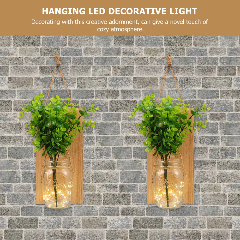 

2 Sets Wall Art Hanging Lights Rustic Wall Sconces Home Decoration