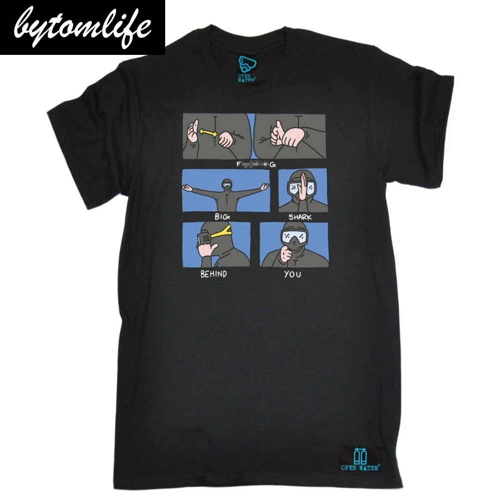 Новинка 2019 хлопковая маска для дайвинга с большой акулой позади вас забавная