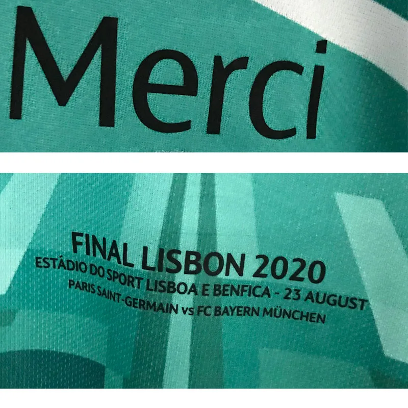 

10 PCS ONE LOT Final Lisbon 2020 Match Details Patch and Merci Patch Heat Transfer Iron on Soccer Badge