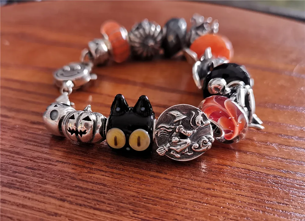 Broom Witch Charms Beads Silver 925 Original Beads Fit Original Brand Bracelet Jewelry Small Hole Bead for Jewelry Making Beads