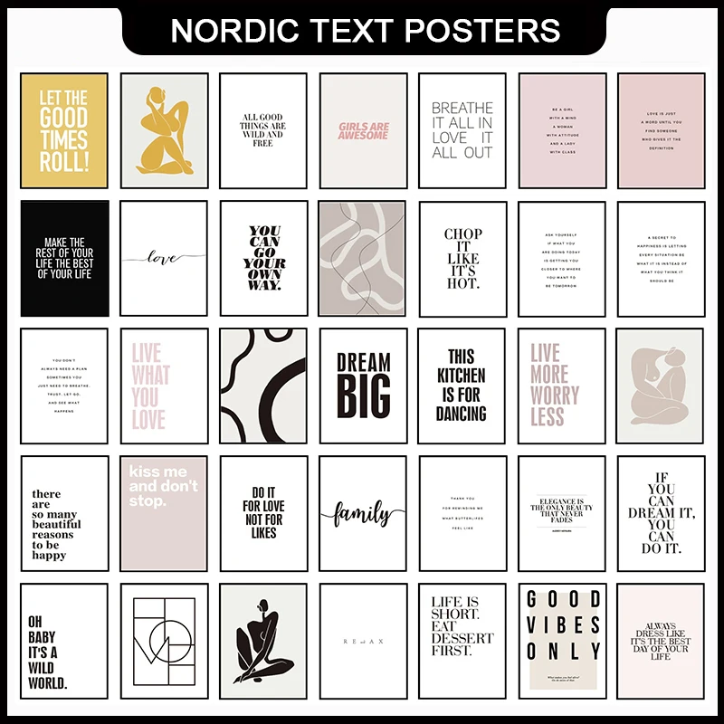 

Canvas Painting Nordic Wall Art Motivational Quotes Text Posters And Prints Wall Pictures For Living Room Decoration Home Decor