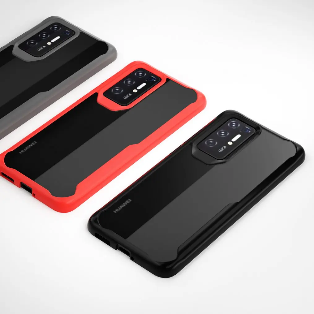 Роскошная тонкая акриловая задняя крышка из ТПУ для Huawei P40 чехол Pro прозрачные