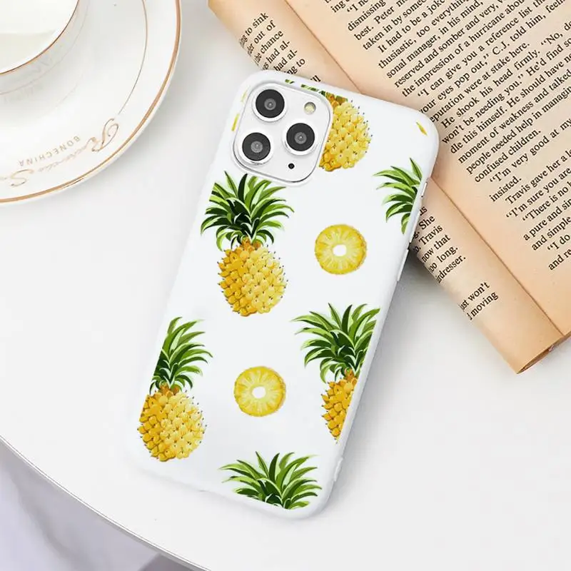 

Fruit pineapple cartoon pattern Phone Case Candy Color for iPhone 6 7 8 11 12 s mini pro X XS XR MAX Plus
