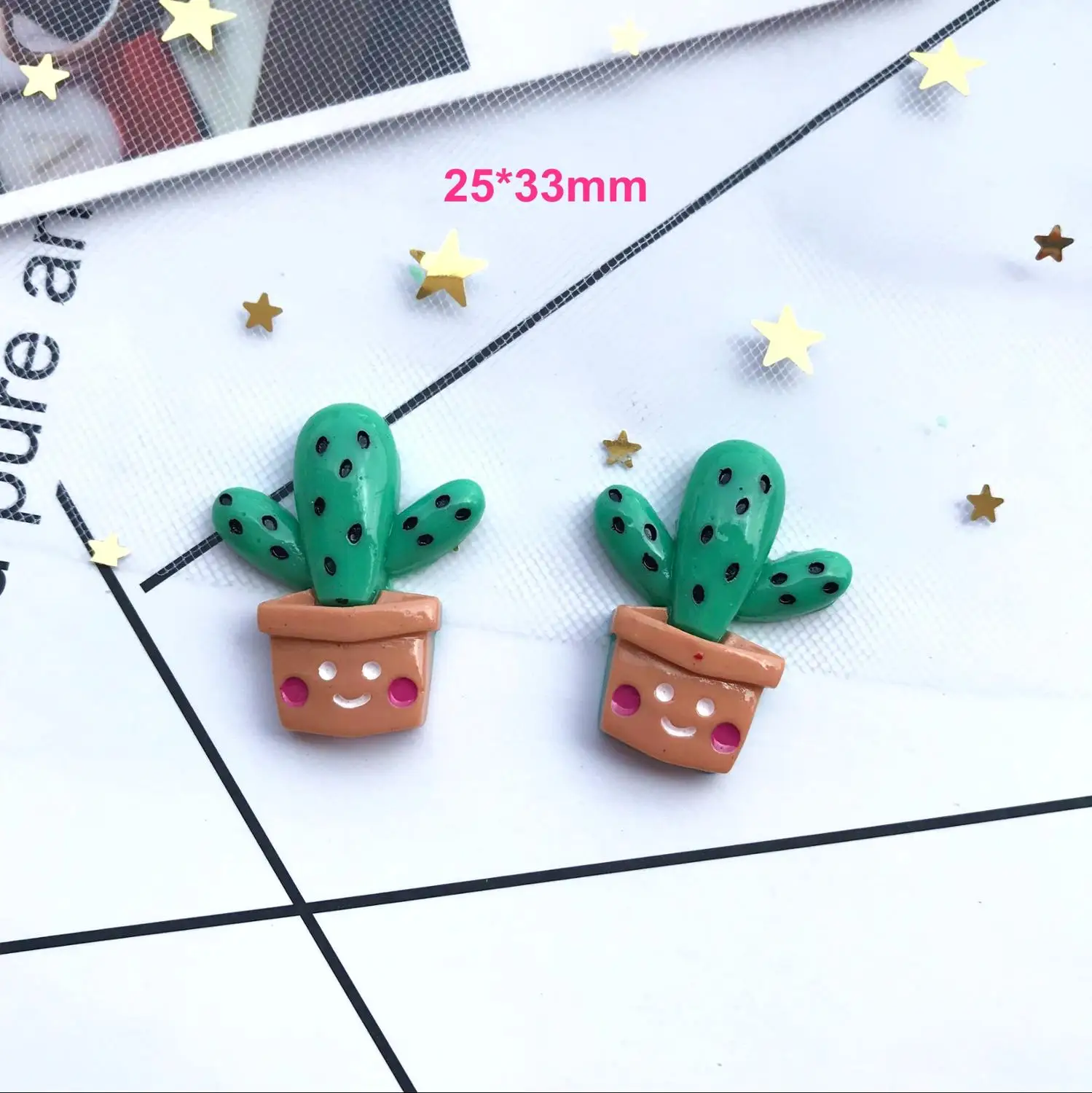 10 шт. каваи кактус плоская задняя часть выпуклая круг детский головной убор