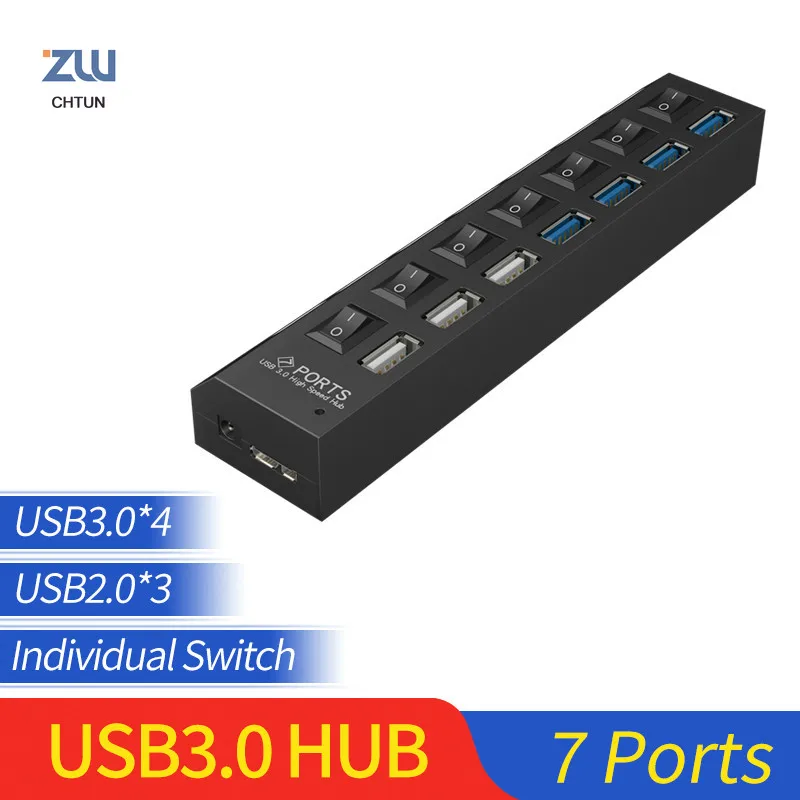 USB 3 0 концентратор мульти USB2.0 высокоскоростной разветвитель 5 Гбит/с адаптер 7