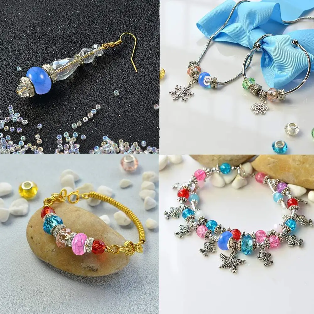 

14MM Multi Color Large Hole Acrylic Beads For Jewelry Making Bracelet Diy Accessories Loose Spacer Porcelain Flat Bead Wholesale