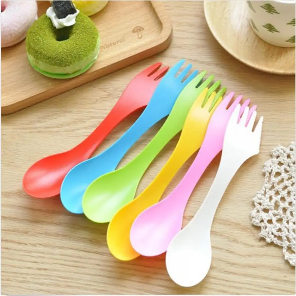 

KANNERT 1pc Spoon Fork Knife Camping Hiking Picnic Utensils Spork Combo Travel Gadget Cutlery