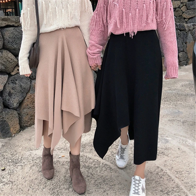 Colorfaith Женская осенне-зимняя длинная юбка Асимметричная Повседневная Корейская стильная модная женская элегантная юбка SK7772